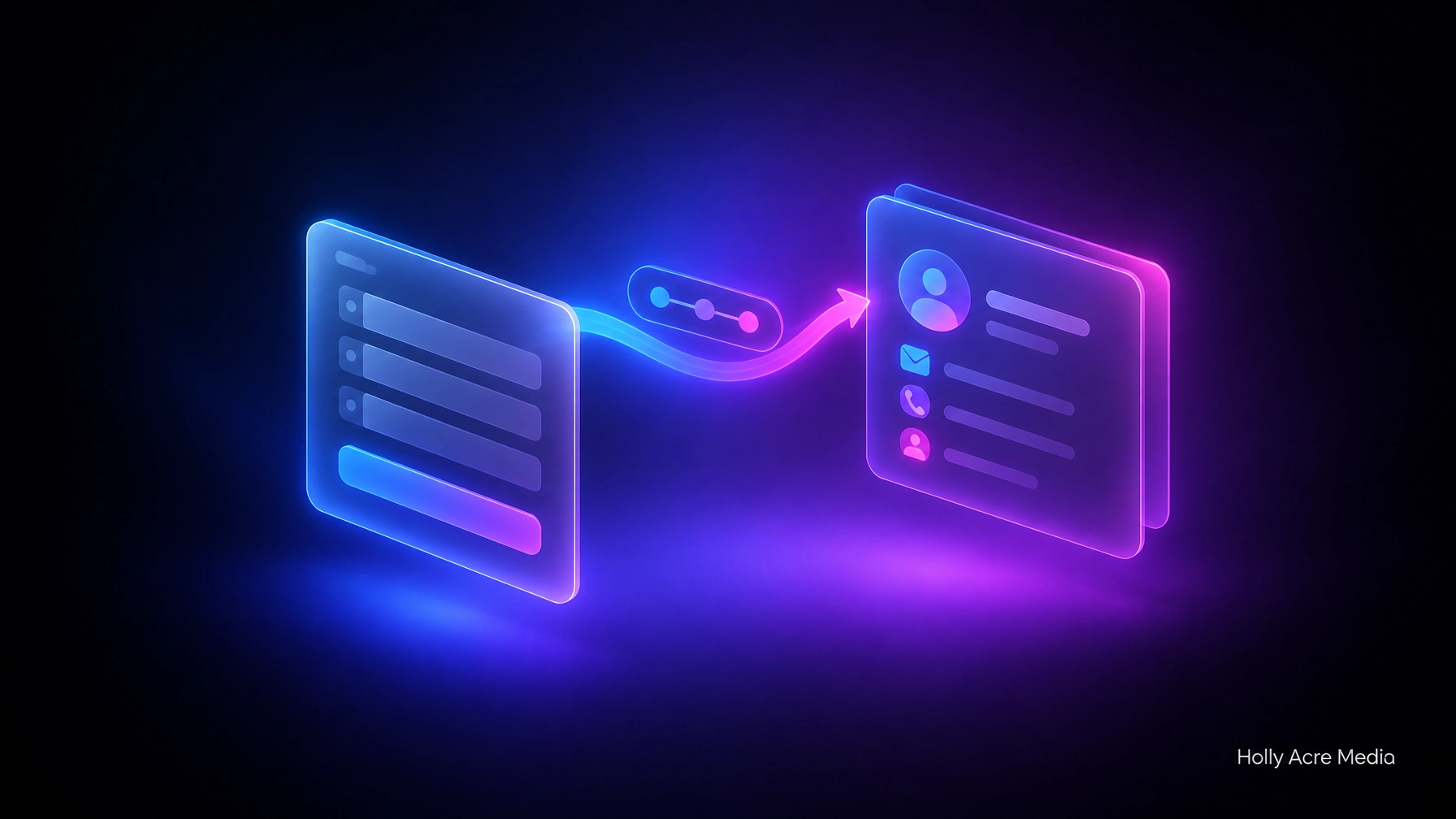 A form panel passing source details into a single CRM contact record